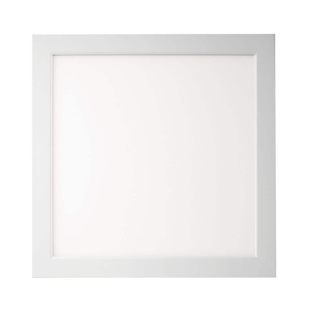 Flexinstall Panel 12 in. x 12 in. White Integrated LED Flat Panel Light wit
