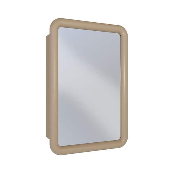 Plaisir 18 in. W x 27 in. H Recessed/Wall Mount Rectangular Medicine Cabinet with Mirror in Sand