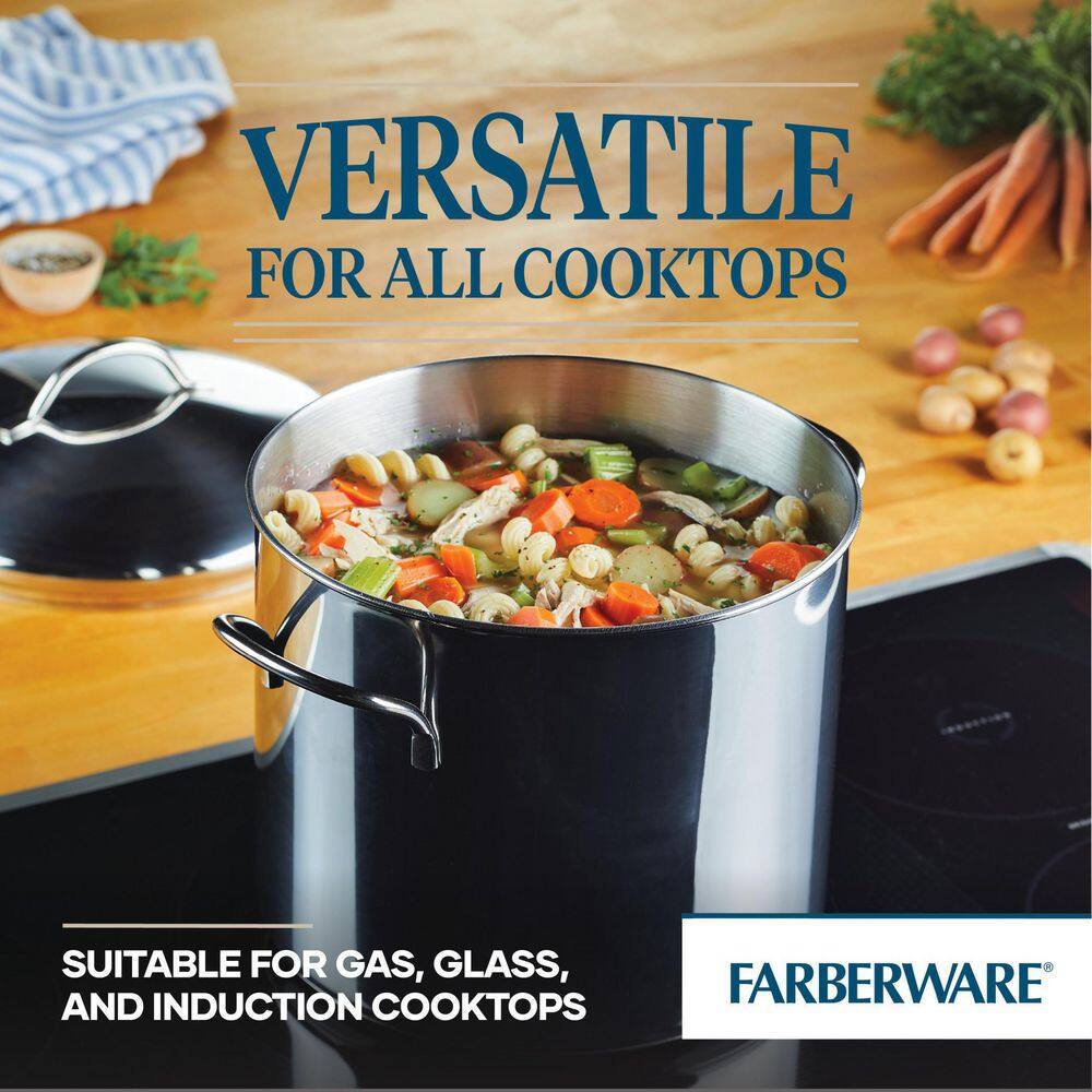 Farberware Classic 16-Quart Stainless Steel Induction Stockpot with Lid