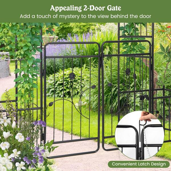 人文 #OUTDOOR FORCLOVER 87 in. Garden Trellis with Lockable Gate Side