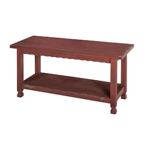 36 in. Antique Red Patio Wood Outdoor Bench