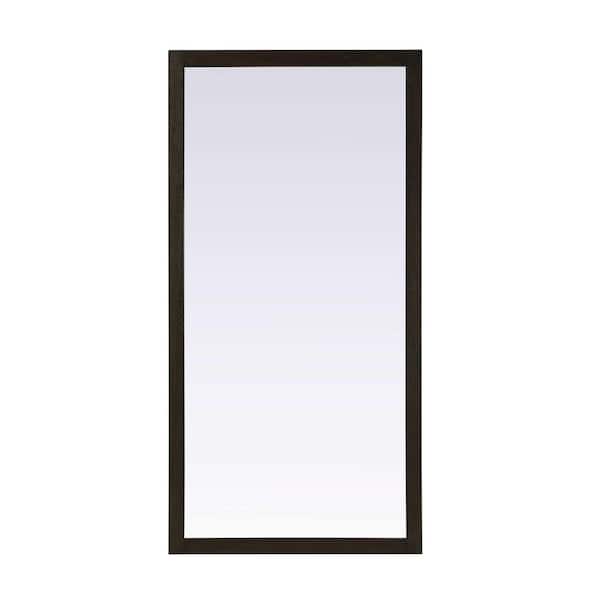Chocolate Oak 72 in. W x 36 in. H Transitional Rectangle Mirror
