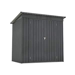 6 ft. W x 4 ft. D Outdoor Black Metal All Weather Tool Storage Shed for Garden, Backyard & Lawn (24 sq. ft.)