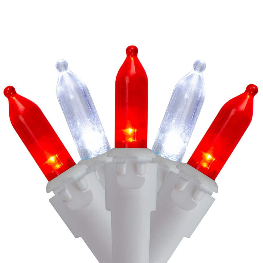 Northlight Set of 100 Red and Pure White LED Mini Christmas Lights ...