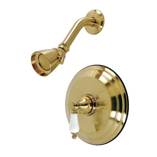 Kingston Brass Restoration Single Handle 1-Spray Shower Faucet 1.8 GPM with Pressure Balance in. Brushed Brass