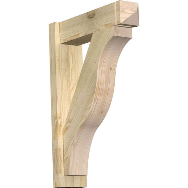Ekena Millwork 6 in. x 30 in. x 22 in. Douglas Fir Fuston Arts and Crafts Rough Sawn Outlooker