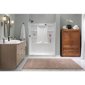 Classic 500 30 in. L x 60 in. W x 72 in. H Alcove Shower Kit with Shower Wall and Shower Pan in High Gloss White