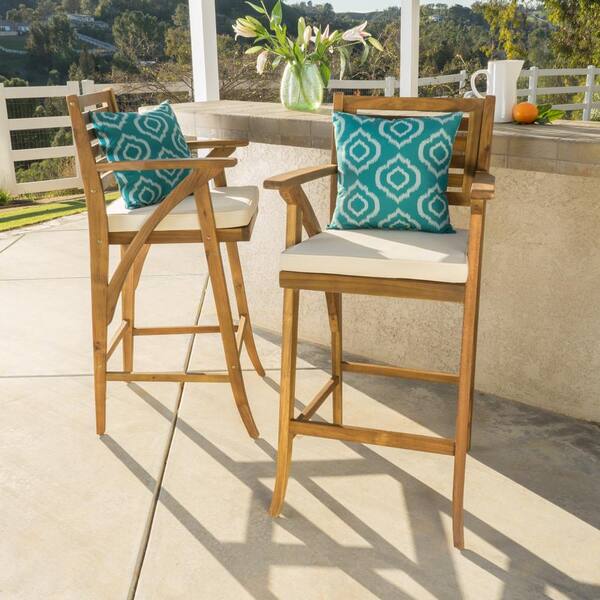 Noble House Hermosa Wood Outdoor Bar, Wooden Outdoor Bar Chairs