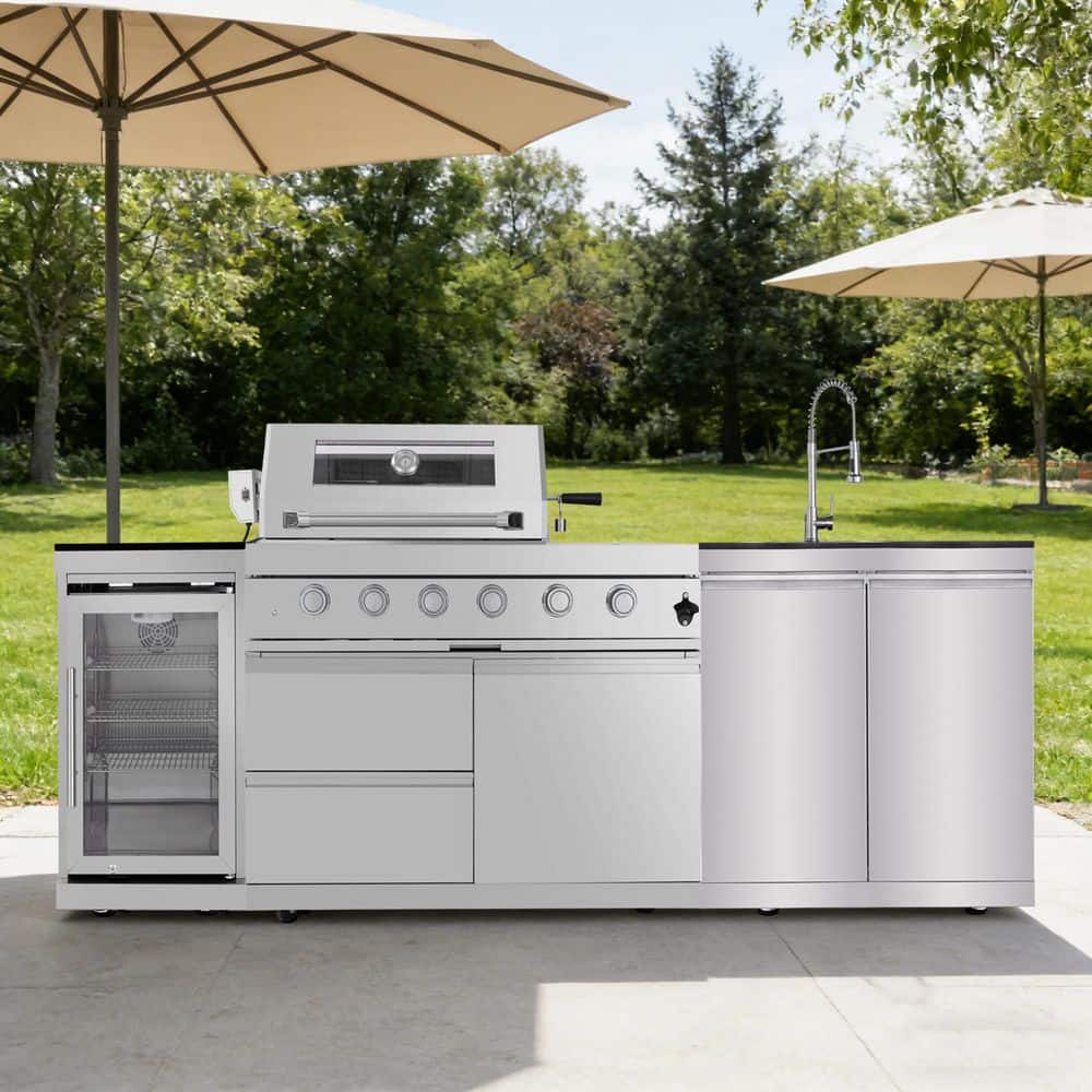 Biscayne Bay 46 in. 4-Burner Propane Gas Grill Island Outdoor