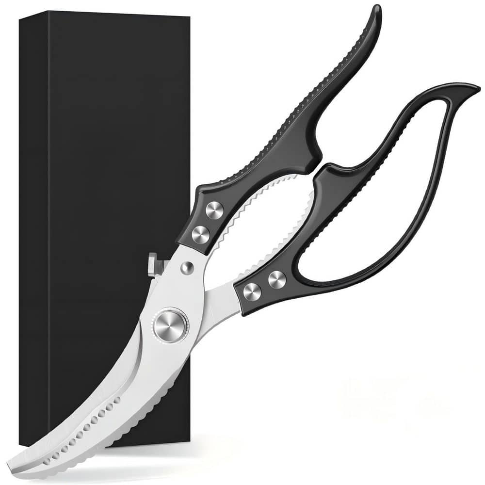 Heavy Duty Poultry Shears with Non-Slip Handle and Safety Lock for Chicken, Meat Cutting, Turkey, Fish, Black price history on PriceWatchPro