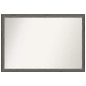Regis Barnwood Grey Narrow 38.5 in. x 26.5 in. Non-Beveled Classic Rectangle Wood Framed Wall Mirror in Gray