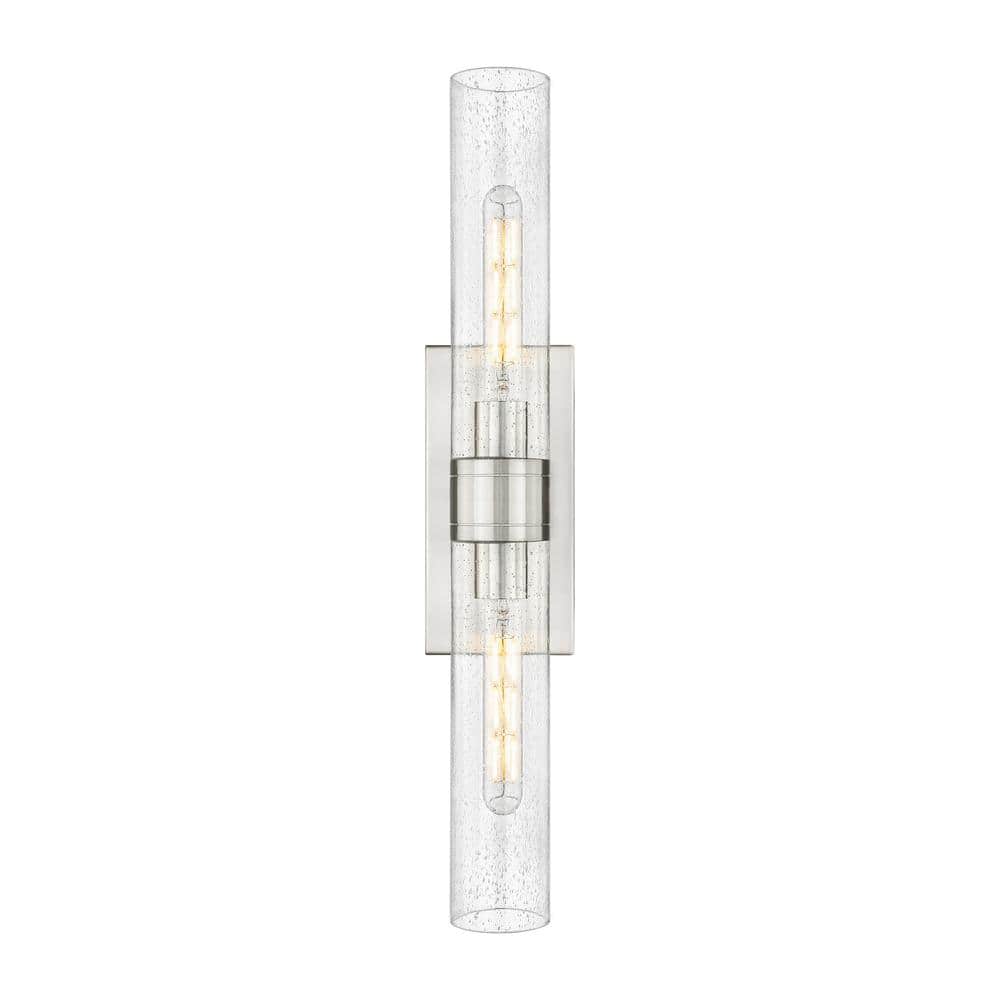 Ballston Urban 24 in. 2-Light Satin Nickel Vanity Light with Glass Shade price history on PriceWatchPro