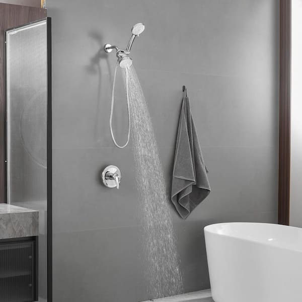BWE 4-Spray Wall Mount Handheld Shower Head 1.8 GPM in Polished