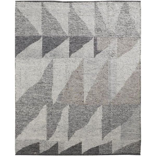 Gray, Ivory Geometric 8 ft. x 10 ft. Area Rug