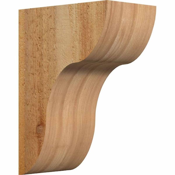 Ekena Millwork 6 in. x 10 in. x 14 in. Western Red Cedar Carmel Rough Sawn Corbel