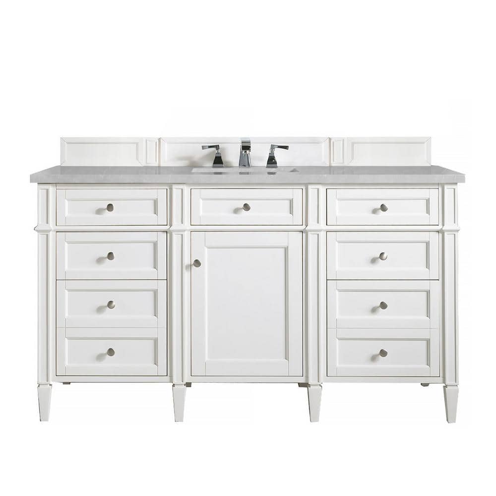 Brittany 60.0 in. W x 23.5 in. D x 34 in. H Single Bath Vanity in Bright White with Eternal Serena Top price history on PriceWatchPro