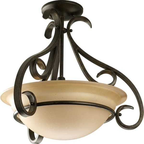 Torino 3-Light Forged Bronze Semi-Flush Mount