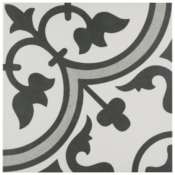 Merola Tile Arte Grey 9-3/4 in. x 9-3/4 in. Porcelain Floor and Wall Take Home Tile Sample