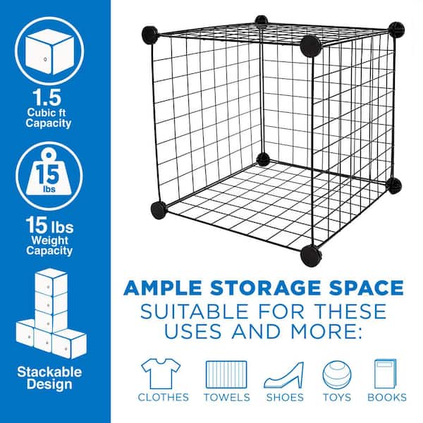 Cube Cabinet Closet Storage Organizer Modular Metal Wire Shelving Unit  Stackable