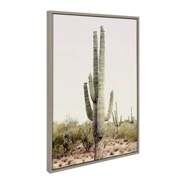 Sylvie "Sunrise Cactus" by Amy Peterson Art Studio Gray Framed Art Print 23 in. x 33 in.