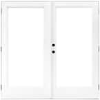 72 in. x 80 in. Fiberglass Smooth White Right-Hand Outswing Hinged Patio Door