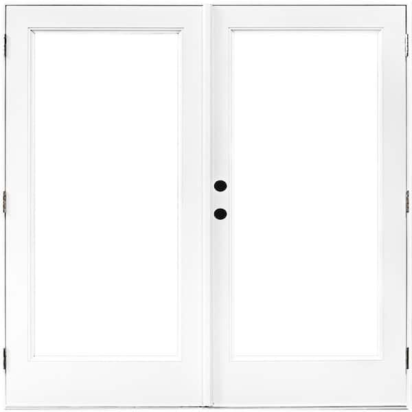 72 in. x 80 in. Fiberglass Smooth White Right-Hand Outswing Hinged Patio Door