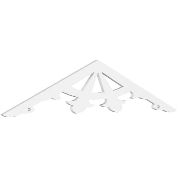 Ekena Millwork 1 in. x 72 in. x 15 in. (5/12) Pitch Riley Gable Pediment Architectural Grade PVC Moulding