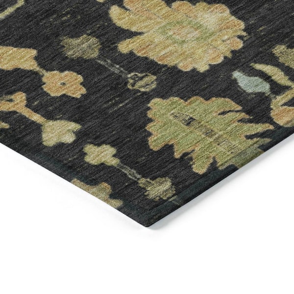 Chantille Machine Washable Indoor/Outdoor Abstract ACN1930 Black 2 ft. 3 in. x 7 ft. 6 in. Runner Rug
