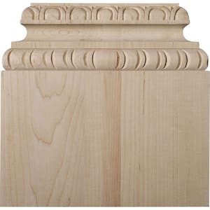 9-1/4 in. x 3-1/4 in. x 9 in. Unfinished Wood Maple Chesterfield Base Plinth