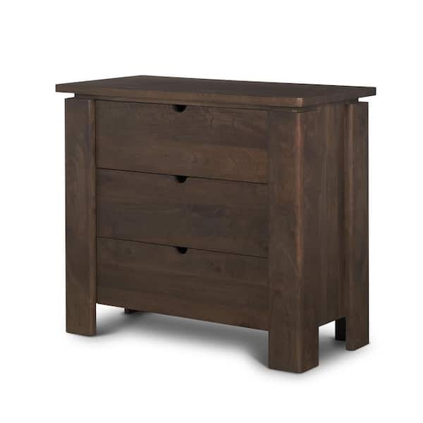 m a ダークブラウン36 HomeRoots 36 in. Dark Brown Solid Wood Accent Cabinet With Three