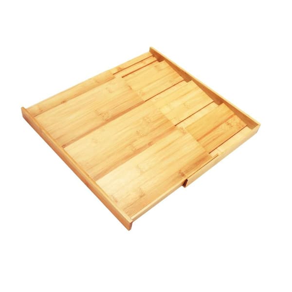 4-Tier Bamboo Spice Drawer Organizer for Cabinet, 3.1 Deep Seasoning Storage Insert, Expandable from 12 in. to 23 in.