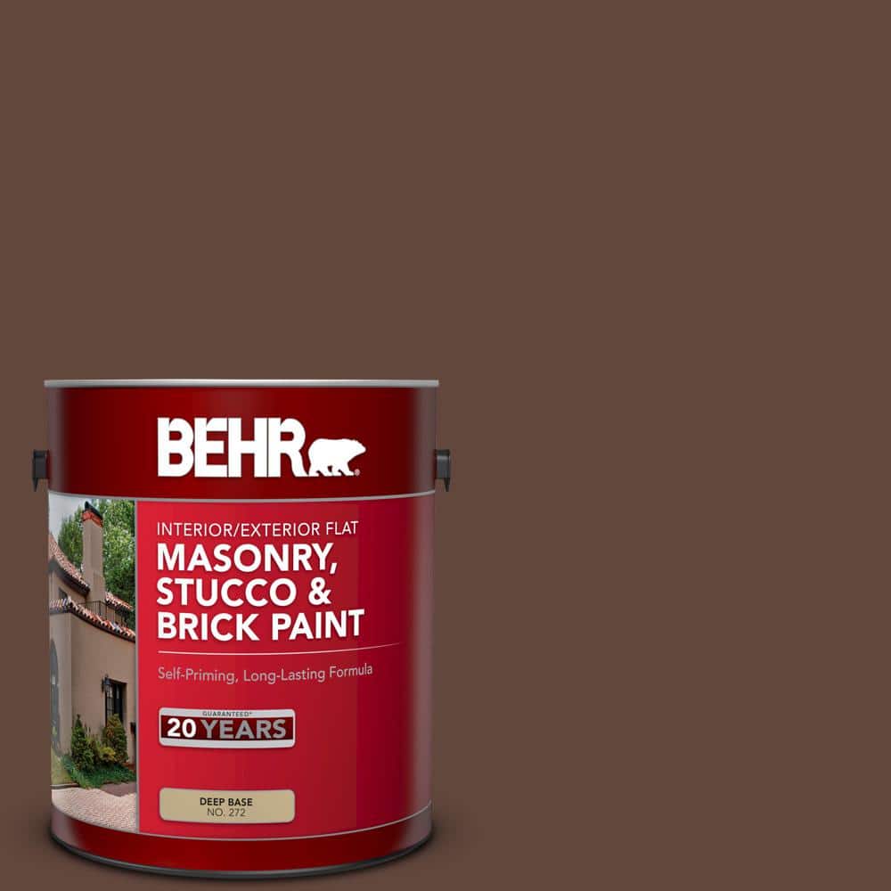1 gal. #S-G-760 Chocolate Coco Flat Interior/Exterior Masonry, Stucco and B