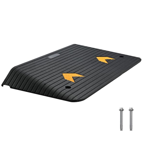 Upgraded Rubber Threshold Ramp, 3.5 in. Rise Door Ramp with 1 Channel, 33069 lbs. Load Capacity Natural Rubber Car Ramp