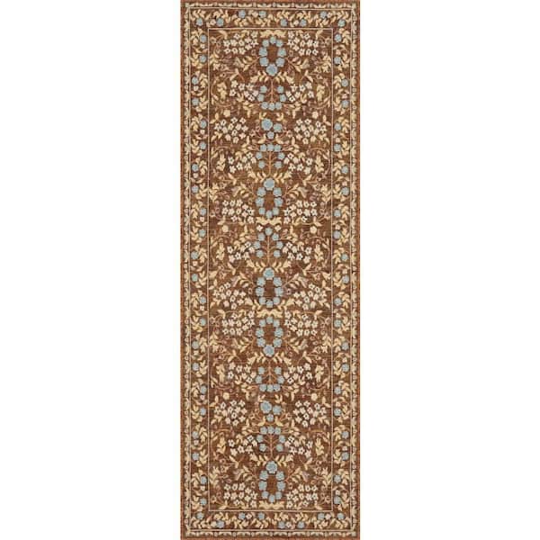 Ariena Transitional Brown 3 ft. x 8 ft. Outdoor Runner Rug