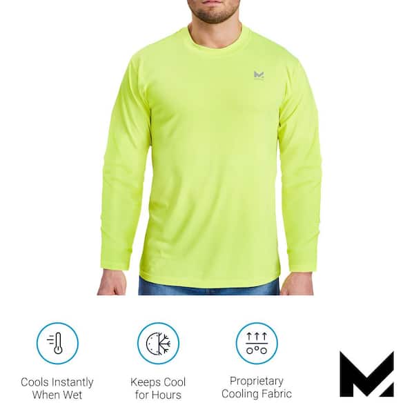 Mission Unisex Long Sleeve Performance Shirt Hi Vis Yellow
