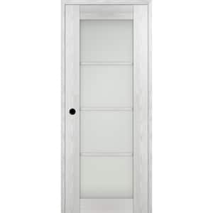 Vona 4 Lite 32 in. x 80 in. Right-hand Frosted Glass Ribeira Ash Composite Solid Core Wood Single Prehung Interior Door