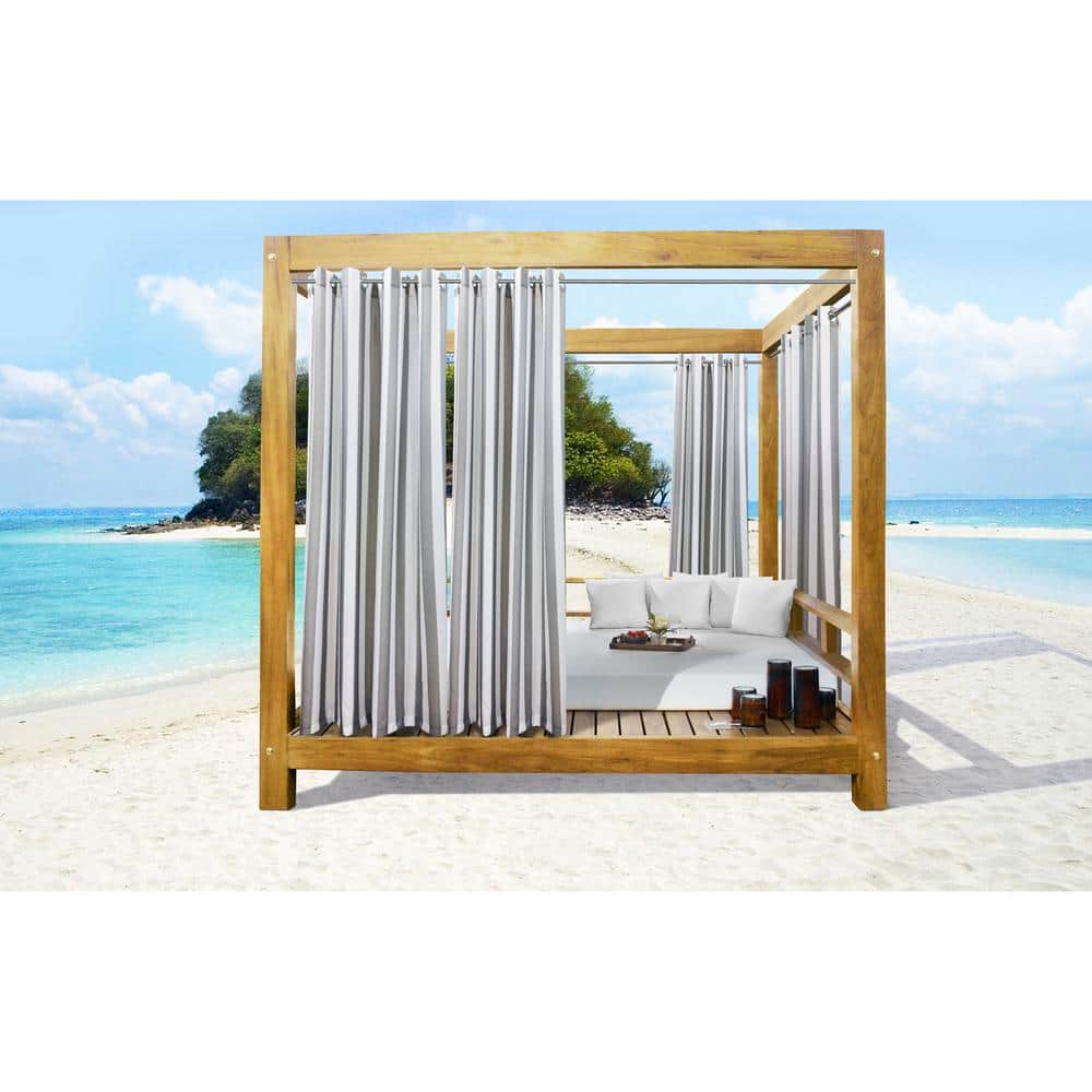 Seascapes Stripe 50 in. W x 84 in. L Light Filtering Grommet Indoor/Outdoor
