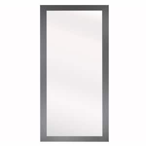 Oversized Rectangle Jaded Platinum Modern Mirror (70.5 in. H x 32 in. W)