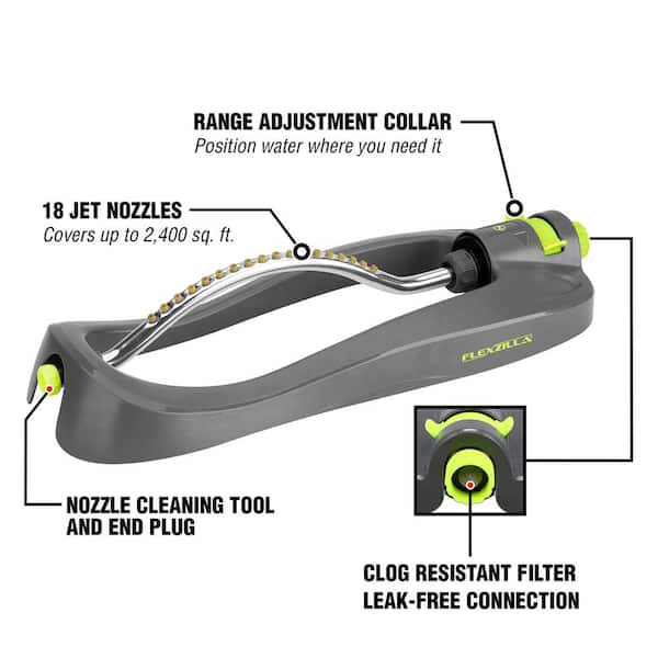 Gray 2,400 sq. ft. Oscillating Lawn Sprinkler
