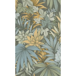 Image showcasing Walls Republic White Jungle Leaves Botanical Textured Print Non-Woven ...