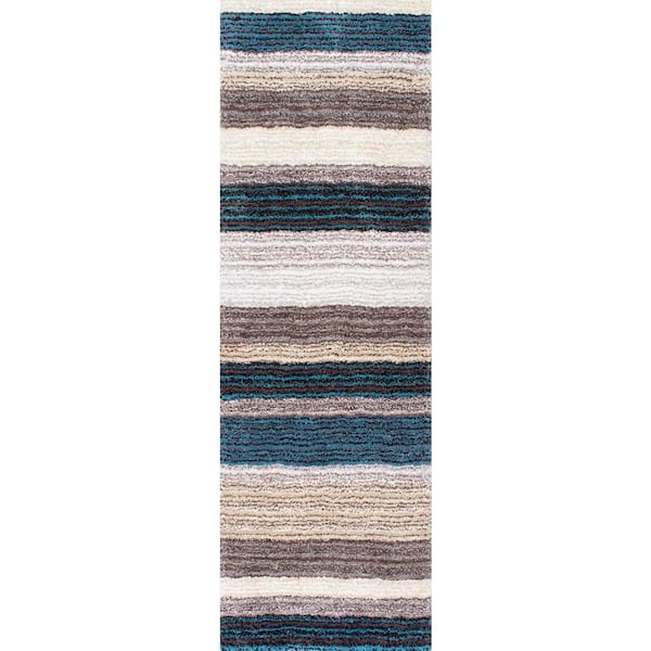 nuLOOM Drey Ombre Shag Blue Multi 3 ft. x 6 ft. Runner Rug