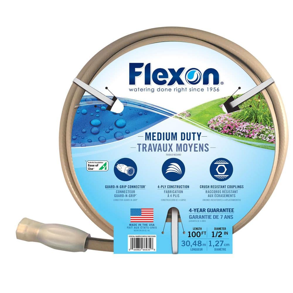 Flexon 1/2 in. Dia x 100 ft. Medium Duty Garden Hose FAW12100CN - The Home  Depot