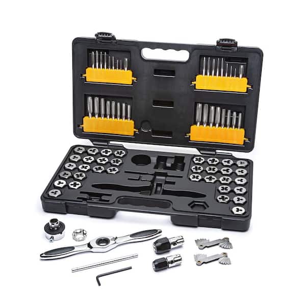 GEARWRENCH SAE & Metric, Small & Medium Ratcheting Tap & Die Set (77-Piece)