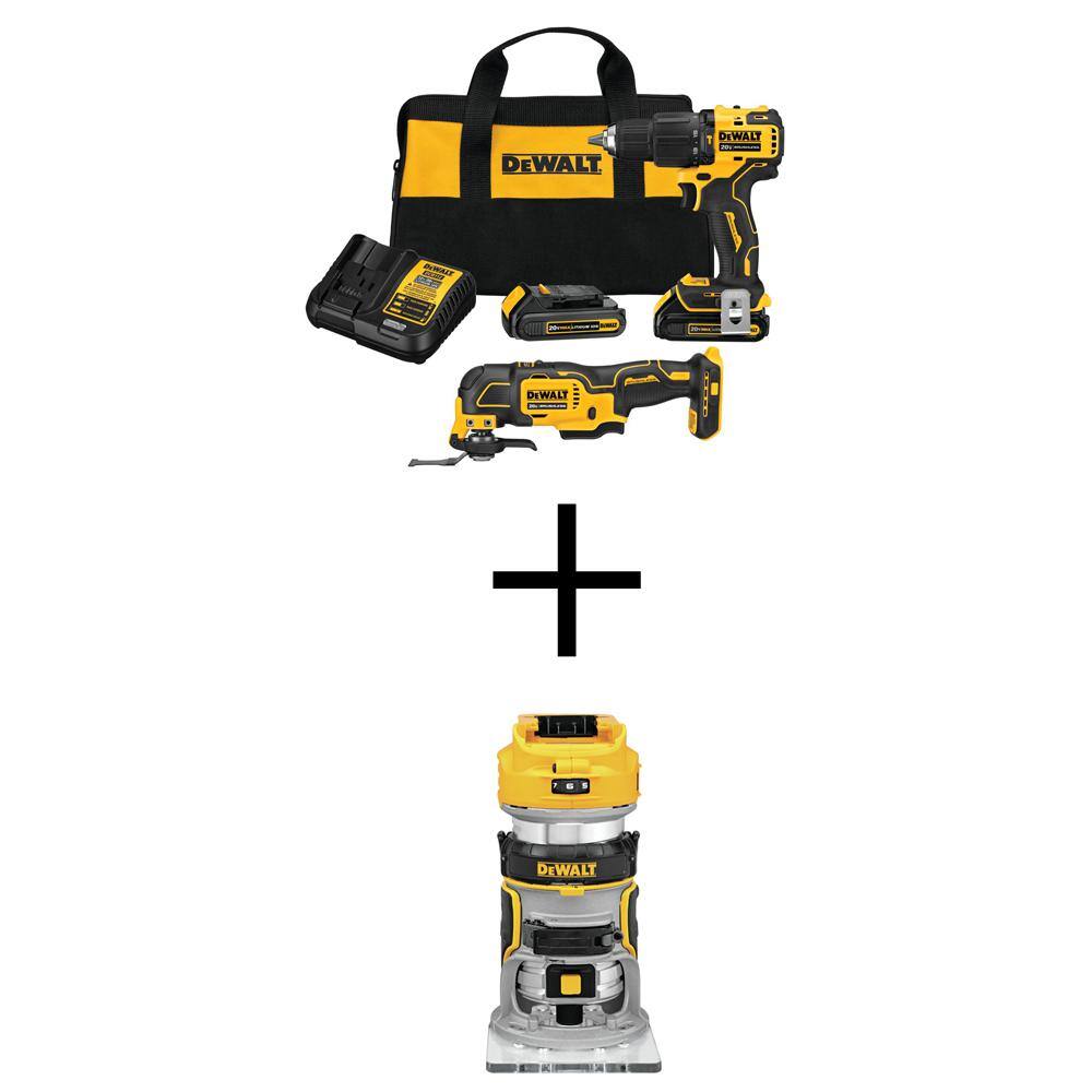 DEWALT ATOMIC 20V MAX LithiumIon Cordless Brushless Combo Kit 2Tool
