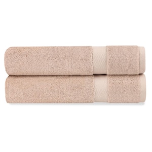 Delara Rose Dust Solid 100% Organic Cotton Luxuriously Plush Hand Towel (Set of 2)