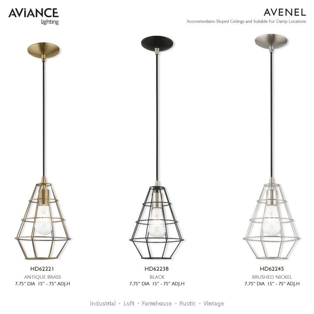 Brushed Nickel Geometric Mini Pendant Light for Indoor/Outdoor
