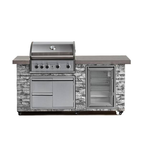 PROKAn 78 in. Pro Elite 5Burner European Ledge Propane Gas Grill