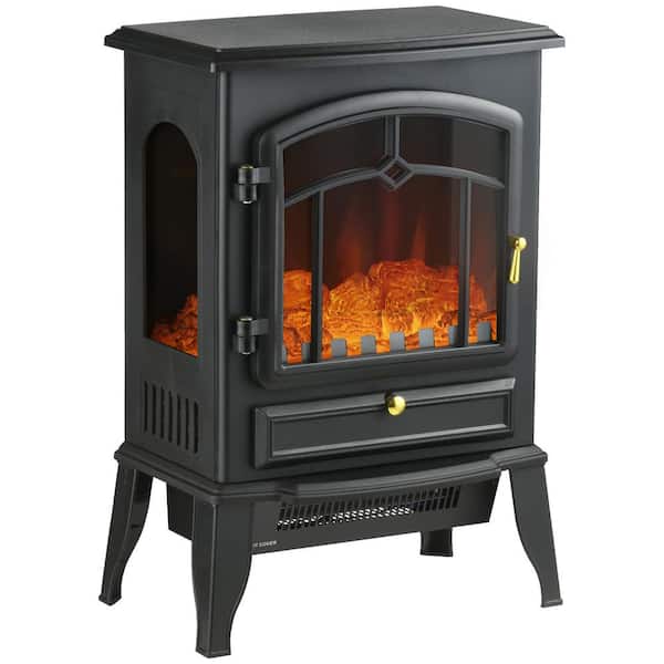 22 in. Portable Electric Cabinet Infrared Space Heater, Double Safety Protection, Convection, 750W/1500W, Black