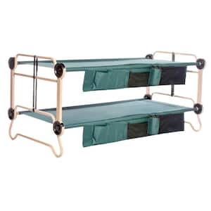 40 in. Green Bunkbable Beds with Bed Side Organizers (2-Pack)