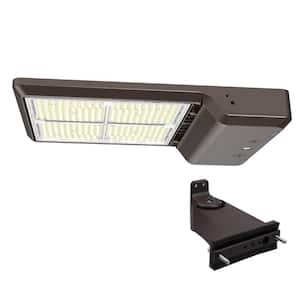 600-Watt Equivalent Integrated LED Bronze Area Light with Straight Arm Kit TYPE 3 Adjustable Lumens and CCT